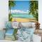Designart - Palms at Caribbean Beach - Seashore Photo Canvas Art Print